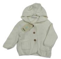 Nové - smetanový propínací svetr s kapucí impidimpi