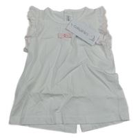 Nové - bílé tričko s mašlí a volánky Calamaro