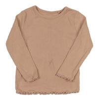 Pudrové žebrované triko Next