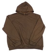 Tmavohnědá mikina s nápisy a kapucí SHEIN