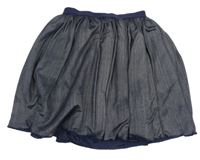 Tmavomodro/stříbrná sukně POCOPIANO