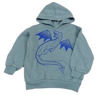 Šedomodrá mikina s drakem a kapucí H&M