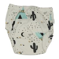 Bílé ochranné kalhotky s kaktusy a týpí