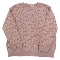 Starorůžová mikina s duhami a srdíčky ALANA