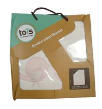 Nové - bílo-světlerůžová pruhovaná/melírovaná zateplená deka s ptáčky Tots