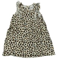 Smetanovo-hnědo-černé vzorované šaty s volánky H&M