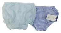 Nové - 2x - Kalhotky na plenky - Světlemodré, modro/bílé pruhované Ralph Lauren