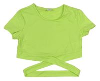 Limetkové crop tričko Shein 