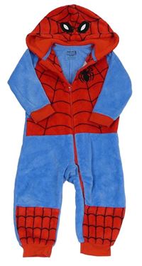 Modro-červená chlupatá kombinéza s kapucí - Spiderman Primark