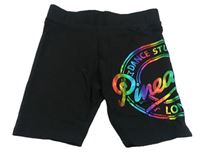 Černé elastické kraťasy s nápisem Pineapple