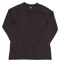 Černo-modro-červené melírované triko s knoflíky H&M