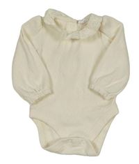 Smetanové žebrované body s límečkem s madeirou F&F