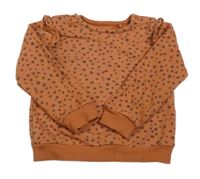 Hnědá vzorovaná mikina s volánky Tu