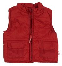 Červená šusťáková zateplená vesta