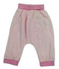 Světlerůžové puntíkaté sametové tepláky Ergee