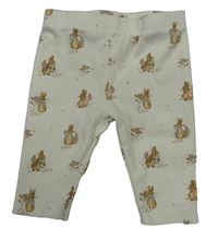 Krémové žebrované legíny s Peter Rabbit Tu