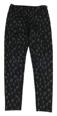Černé vzorované sportovní legíny H&M