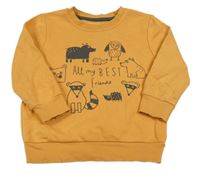 Okrová mikina se zvířaty George