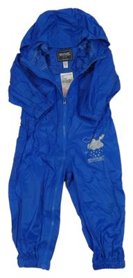 Modrá šusťáková nepromokavá funkční kombinéza s kapucí Regatta