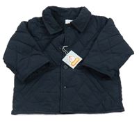 Nové - Tmavomodrá prošívaná šusťáková zateplená bunda