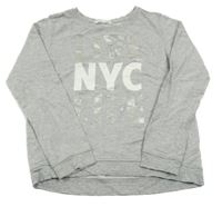 Šedá melírovaná mikina s nápisem H&M