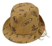 Béžový slaměný klobouk se surfy Infinity Kids