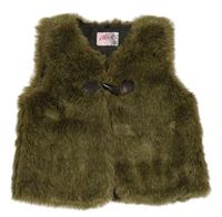 Hnědá kožešinová podšitá crop vesta Alive