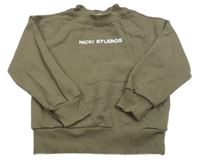 Tmavokhaki mikina s nápisem