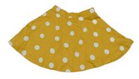Hořčicová puntíkatá tepláková sukně KappAhl