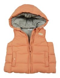 Korálová šusťáková zateplená vesta s kapucí Mamas&Papas