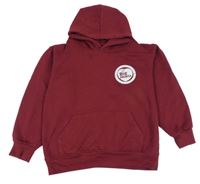 Vínová mikina s potiskem a kapucí