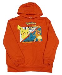 Červená mikina s Charizardem s Pikachu a kapucí Primark
