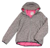 Šedá melírovaná softshellová bunda s kapucí H&M