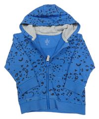 Modrá vzorovaná propínací mikina s kapucí Mothercare