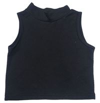 Černý vzorovaný crop top shein