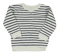 Bílo-tmavomodrá pruhovaná mikina Primark