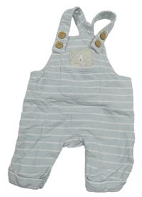 Světlemodré pruhované laclové tepláky s medvědem Mothercare