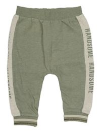 Khaki tepláky s béžovým pruhem a nápisem River Island