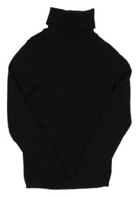 Černý žebrovaný svetrový rolák George