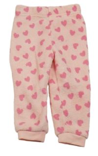 Růžové chlupaté tepláky se srdíčky Primark