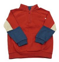 Červeno-modro-smetanová mikina George