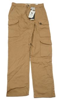 Nové - Hnědé teplákové kalhoty s kapsami 