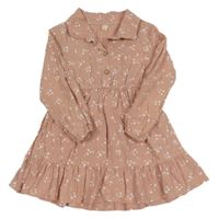 Světlerůžové šaty s hvězdičkami a límečkem 