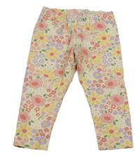 Smetanovo-barevné květované legíny H&M