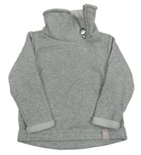 Šedá melírovaná mikina s límcem C&A