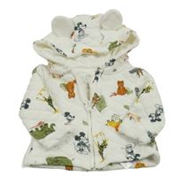 Bílá propínací mikina s obrázky a kapucí Primark