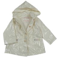 Smetanová nepromokavá jarní bunda s kapucí 