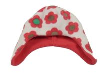 Bílo-růžová fleecová čepice s květinami Mothercare