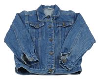 Modrá riflová bunda s kapsami 