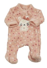 Růžový chlupatý overal s králíkem 